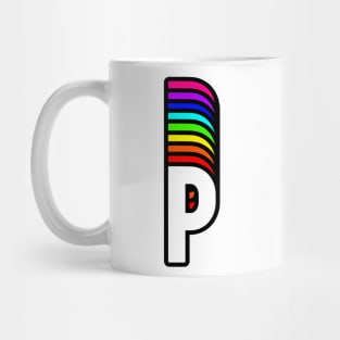 Rainbow Letter, P Mug